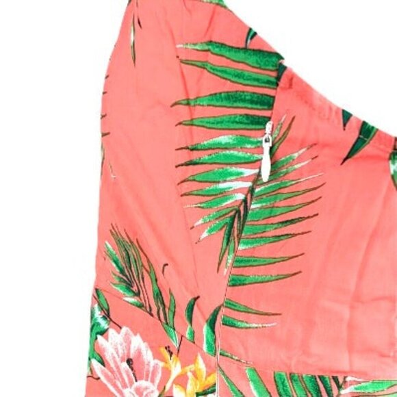 28 Palms Loose Fit Halter Neck Sleeveless Women's Maxi Dress Orange/Green Size S - Picture 7 of 8